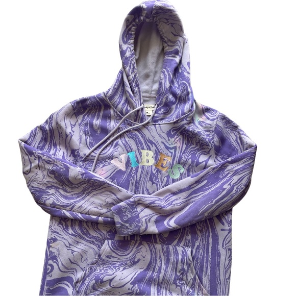 Brooklyn Cloth Hoodie Adult Medium Good Vibes Sweatshirt Purple - Picture 2 of 2